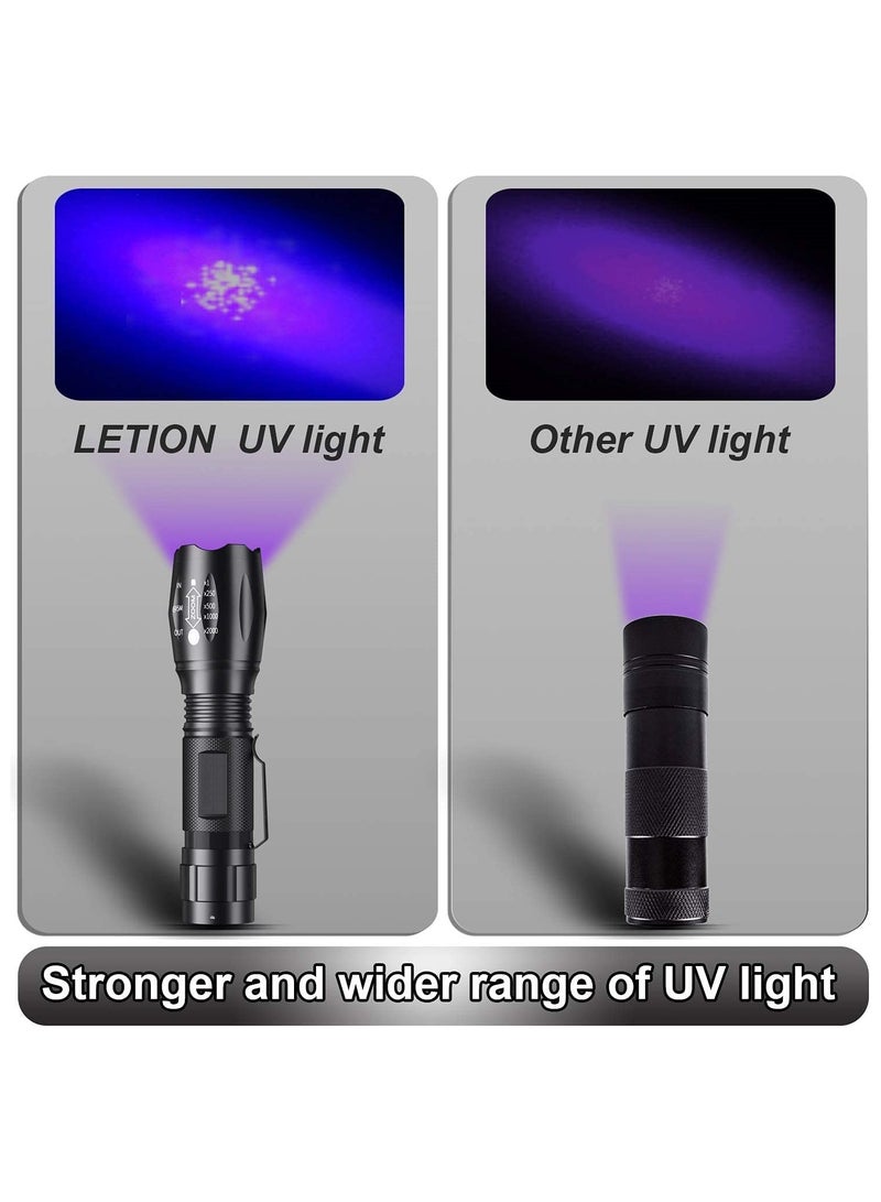 Black Light Flashlight LED UV Torch 2 in 1 Blacklight with 500LM Highlight 4 Mode Waterproof for Pet Clothing Food Fungus Detection/Night Fishing/Travel - Image 3