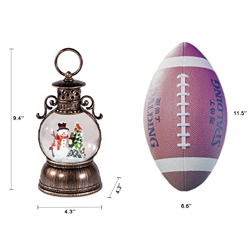 DGSCAK Christmas Snow Globes Lantern Musical,6H Timer Cylinder Glitter Snow Globe,Bronze Snow Globes Christmas with Music Box Including 8 Songs,Lantern with Xmas Tree Snowman Decor - Image 5