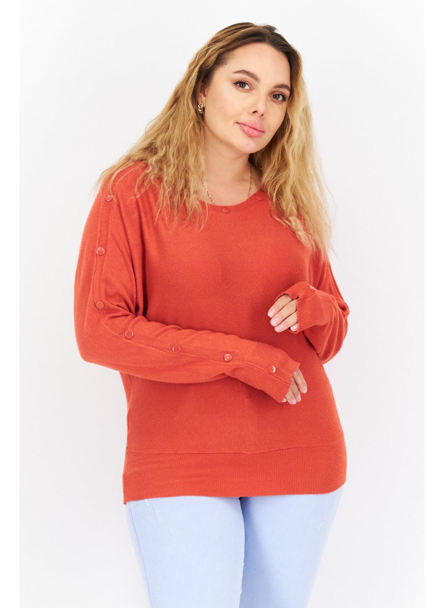 Women Boat Neck Knitted Sweaters, Dark Orange - pzsku/ZA29E9D8426E8E1E463C8Z/45/_/1724351291/7dda6e6b-fb1b-4b78-8f7f-b815c5ae5813