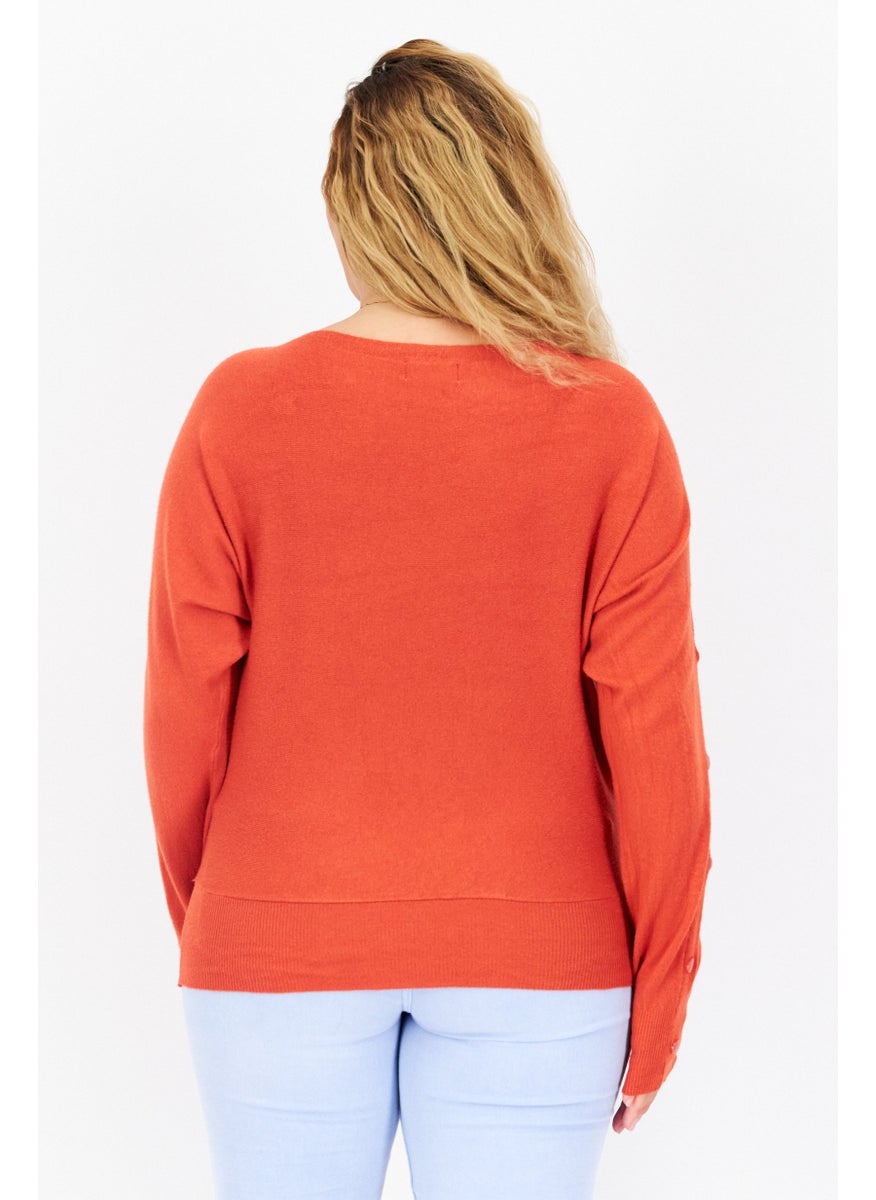 Women Boat Neck Knitted Sweaters, Dark Orange - pzsku/ZA29E9D8426E8E1E463C8Z/45/_/1736691083/ded9feeb-8057-4a7d-b5fe-f4291f409d46