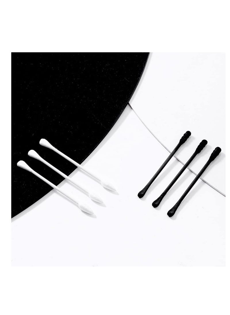 ECVV 300Pcs Double Ended Cotton Swabs Spiral Head Cotton Tips Multipurpose Ear Spoon Cotton Buds with Paper Stick for Makeup Cleaning (White & Black) - pzsku/ZA29EAFCF2641DB6D394DZ/45/_/1718982858/fddb4fad-2cb6-43eb-bf01-3fb65061e267