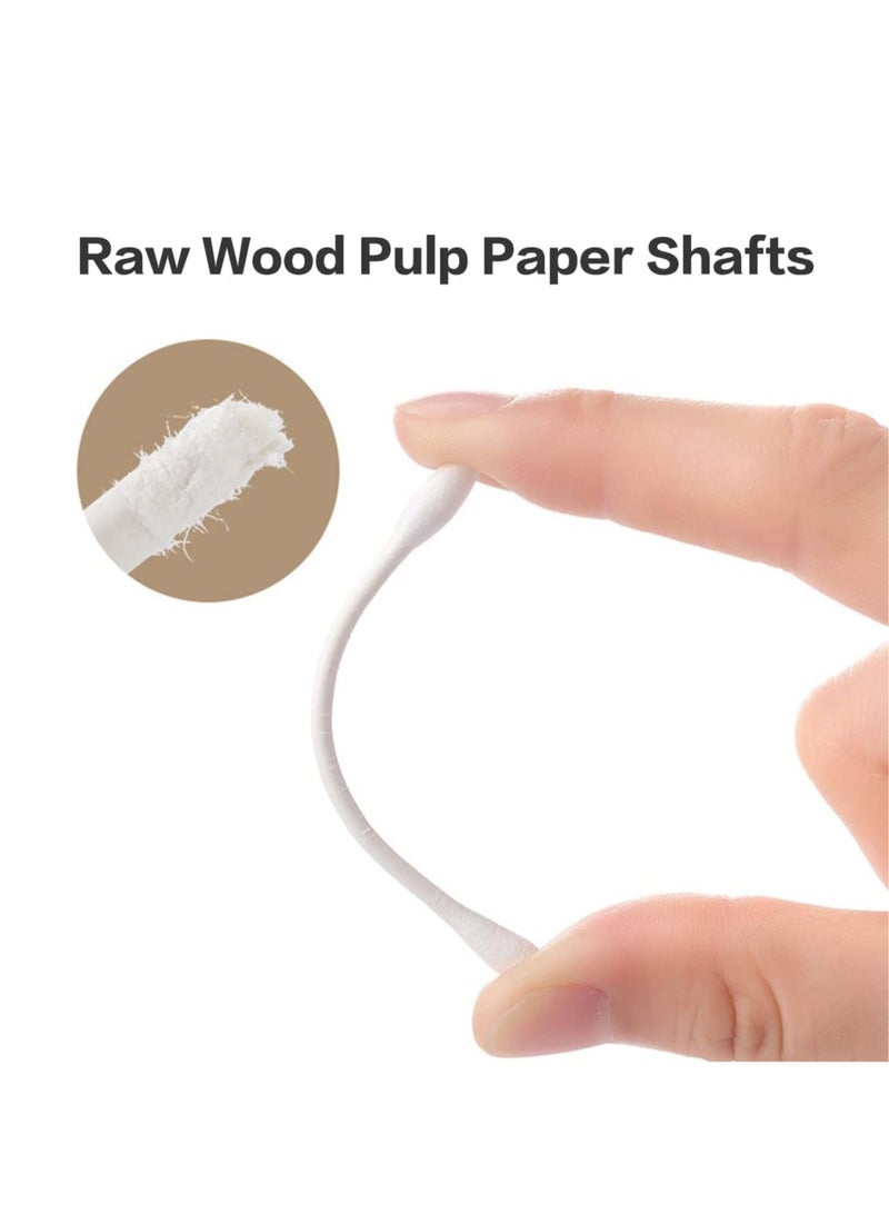 ECVV 300Pcs Double Ended Cotton Swabs Spiral Head Cotton Tips Multipurpose Ear Spoon Cotton Buds with Paper Stick for Makeup Cleaning (White & Black)  - Image 5