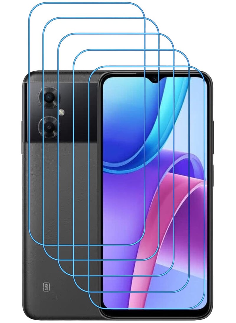 ACLIX 5 Pieces Antistatic ESD Dustproof Premium Quality High Definition Clear Tempered Glass Screen Protector Designed For Xiaomi Redmi Note 11R - Image 1