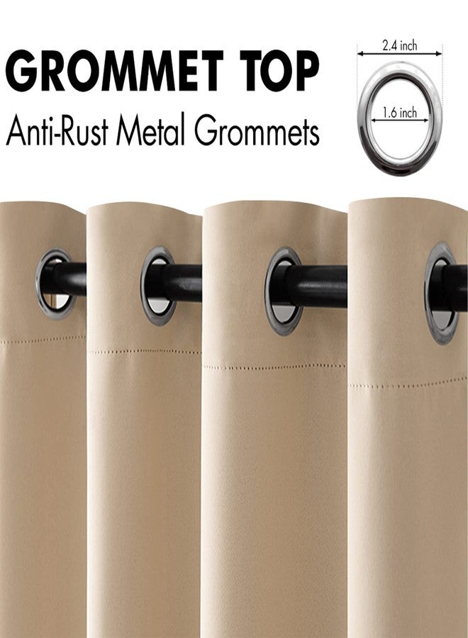 MIULEE Blackout Curtains 94 Inches Long for Bedroom Living Room Thermal Insulated Room Darkening Grommet Top Solid Light Blocking Drapery Set of 2 Window Panels Beige - Image 4
