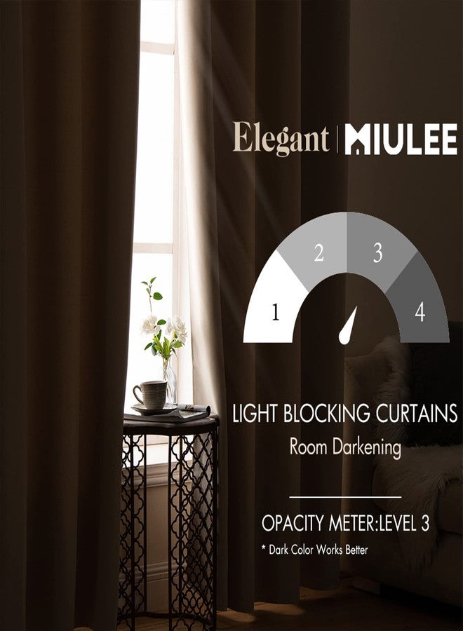 MIULEE Blackout Curtains 94 Inches Long for Bedroom Living Room Thermal Insulated Room Darkening Grommet Top Solid Light Blocking Drapery Set of 2 Window Panels Beige - Image 2