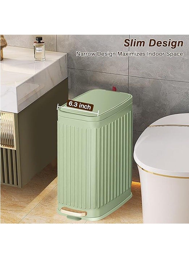 Arabest 1.6 Gallon Stainless Steel Trash Can with Step Pedal - Hands-Free Small Garbage Bin, Removable Inner Bucket, Space-Saving Design for Bathroom, Office, or Kitchen, Green  - Image 5