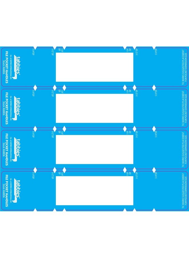Tabbies 9-5/8 x 2 Inches File Pocket Handles, Light Blue/White, 48 per Pack (TAB68806), Light Blue, White - Image 1