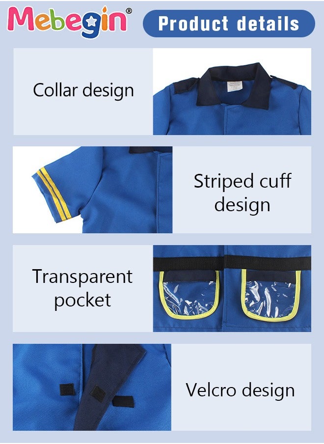 MEBEGIN 6 PCS Police Uniform Cosplay and Dress Up Toys for Kids include Hat Handcuffs Badge Whistle Costume Accessories, Cop Costume Outfit Set for Role-playing, Themed Parties  - Image 5