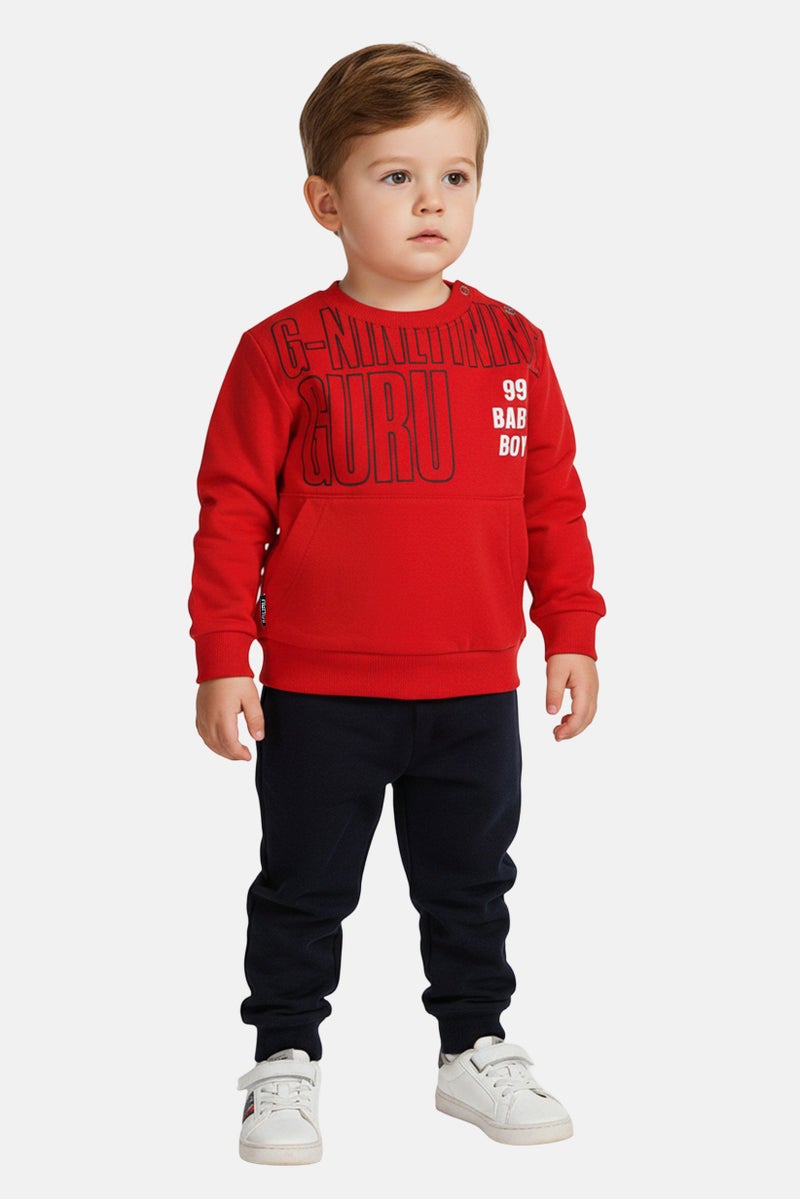 Guru 99 Toddlers Boy 2 Pcs Graphic Print Long Sleeve Tracksuits , Multicolor - Image 1