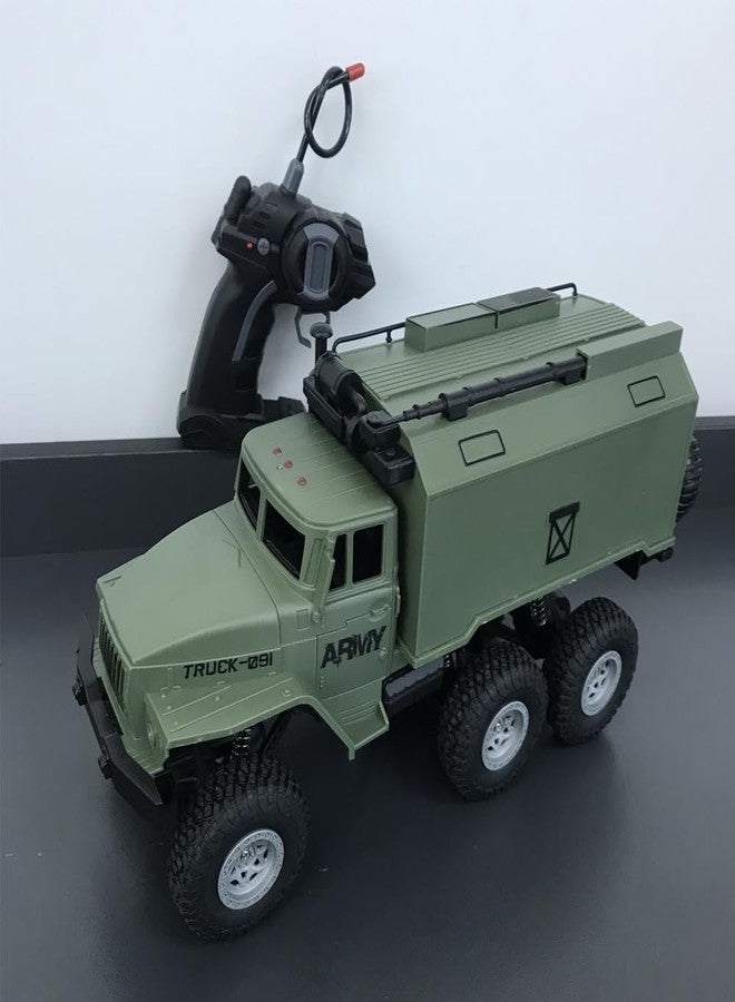 GoolRC RC Military Truck, 1:16 Scale 6WD Remote Control Car, Off-Road RC Truck with LED Light and 2 Batteries, All Terrain Army Transport Vehicle for Adults - Image 4