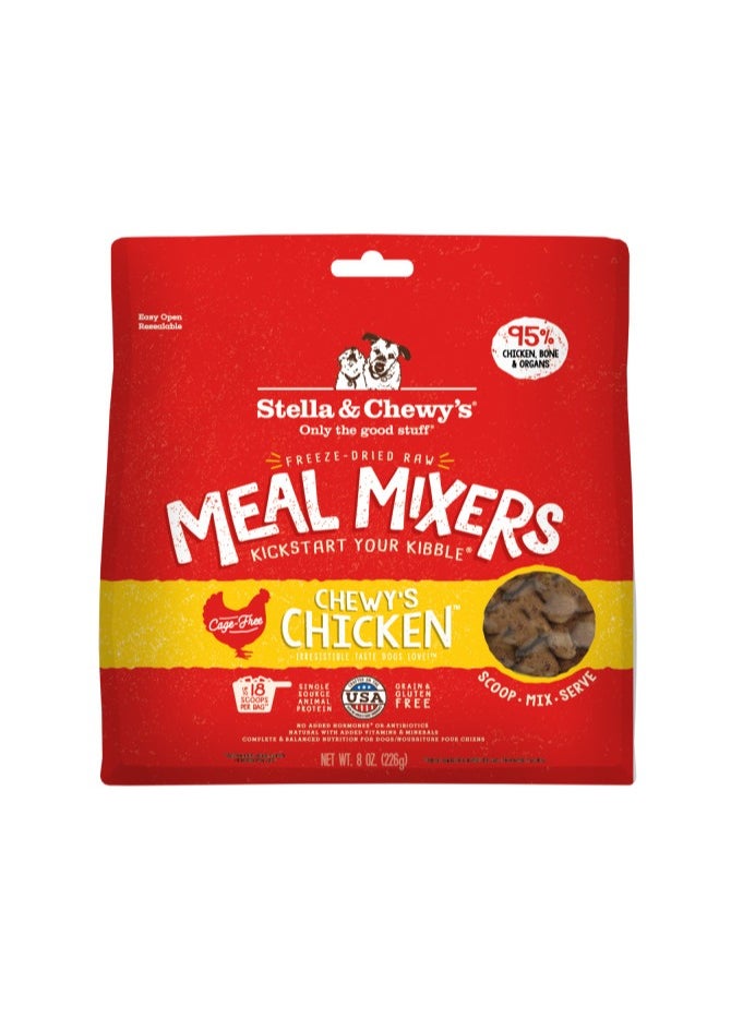 Stella & Chewys Stella & Chewys Dog Freeze Dried Chicken Meal Mixers – 3.5 oz, Stella meal mixers, Stella & Chewys meal mixers, Stellas freeze dried food, freeze-dried dog food, best dog food, nutrious dog food, meal mixers, raw kibble mixers; kibble toppers, kibble toppers for dogs  - Image 1