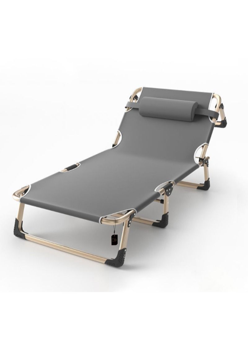 Adjustable Foldable Bed For Office Lunch Break Use Gray - Image 1