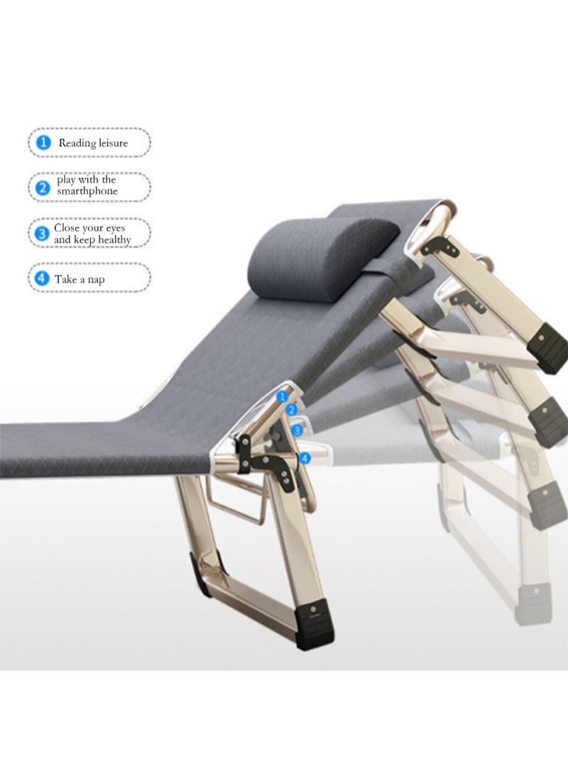 Adjustable Foldable Bed For Office Lunch Break Use Gray - Image 3
