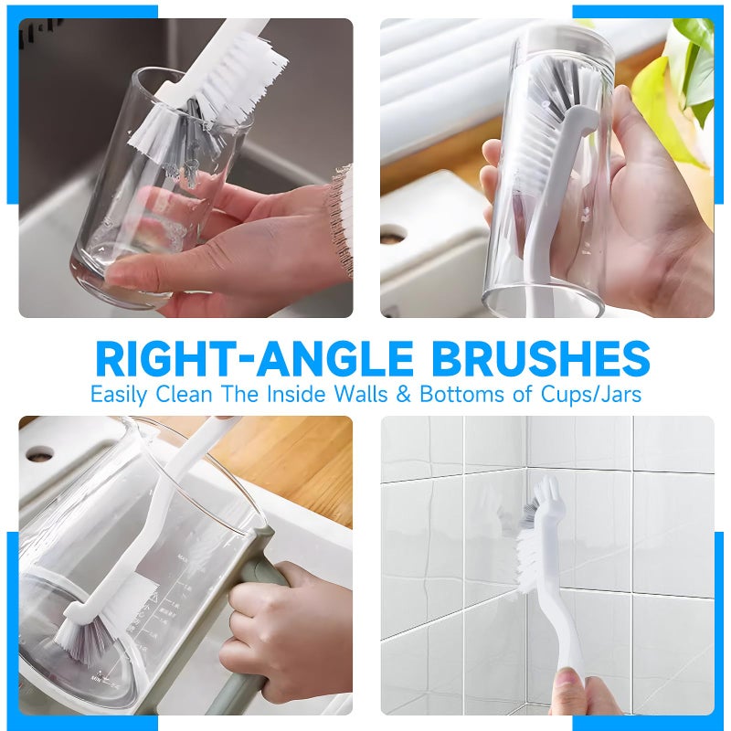 Agotglmi 14Pcs Crevice Cleaning Brush Set, V Shape Grout Cleaner Brush for Deep Cleaning Gap, Hard Bristle Scrub Brushes Tools, Cleaning Supplies for Household Use, Bathroom, Kitchen, Toilet, Window - Image 4