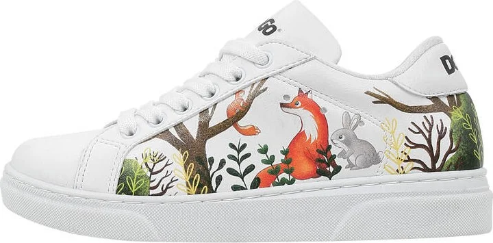دوجو Unisex Kids Vegan Leather White Sneakers - Better Together Design