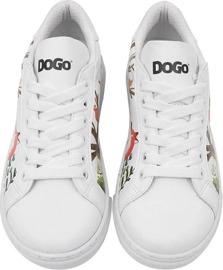 دوجو Unisex Kids Vegan Leather White Sneakers - Better Together Design