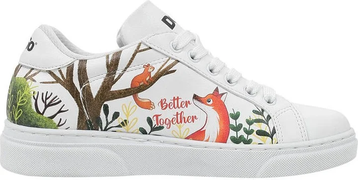 دوجو Unisex Kids Vegan Leather White Sneakers - Better Together Design