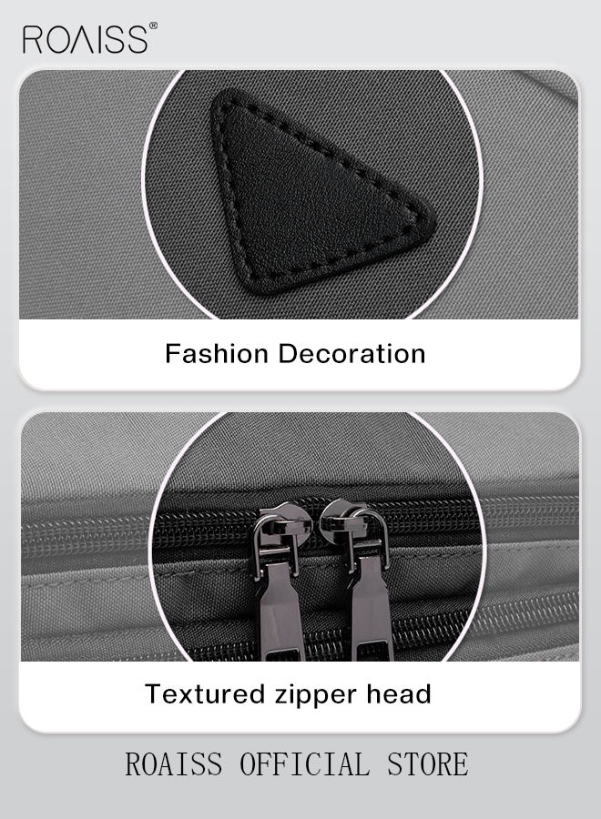 roaiss Makeup Storage Bag Multifunctional Handbag Travel Portable Bag Toiletry Bag Coin Purse Comfortable and Portable Solid Color Outdoor Travel Accessories Cosmetic Case  - Image 5