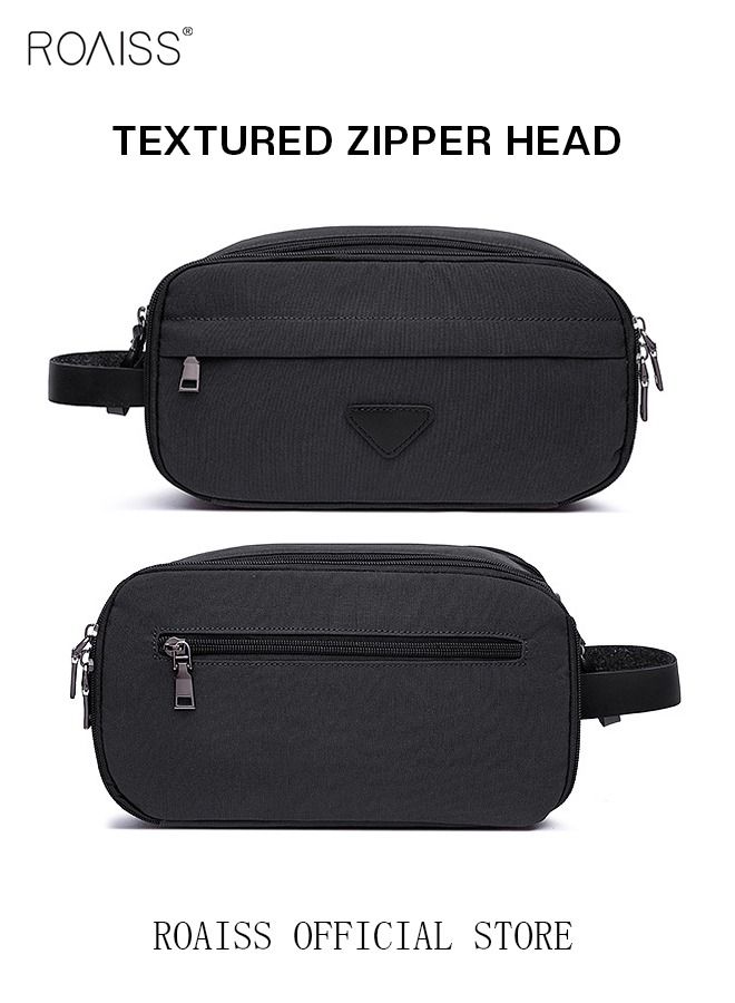 roaiss Makeup Storage Bag Multifunctional Handbag Travel Portable Bag Toiletry Bag Coin Purse Comfortable and Portable Solid Color Outdoor Travel Accessories Cosmetic Case  - Image 2