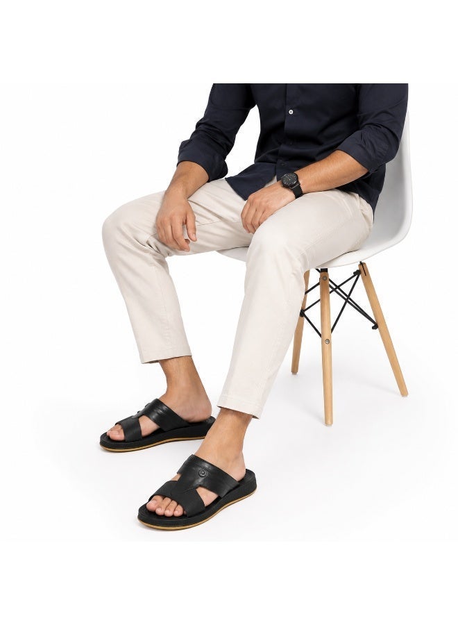 Men's Casual Comfort Slides – Cross Strap Slippers with Cushioned Footbed for Everyday Wear - Image 1