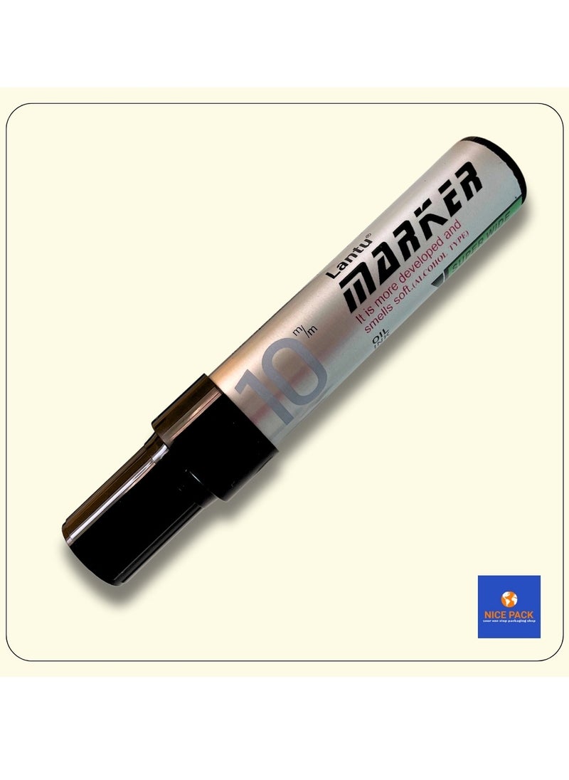 Nice Pack 10mm Broad Chisel Tip Black Permanent Marker  - Image 2