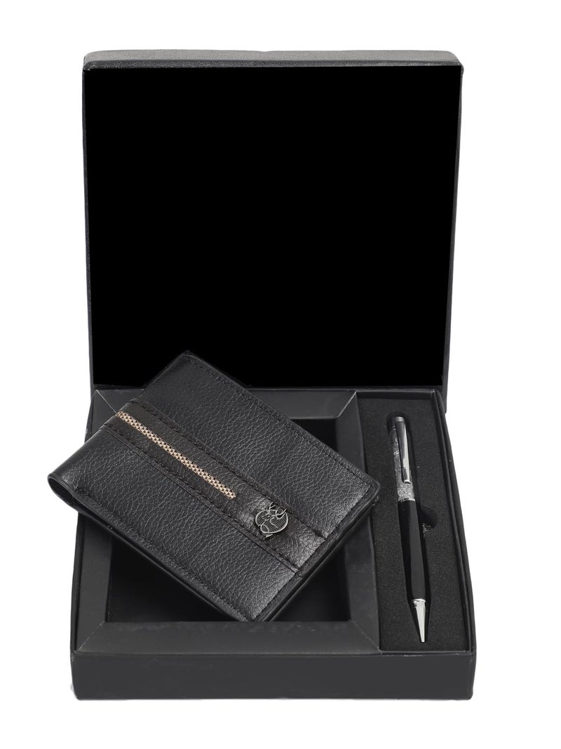 ZEVORA 2 in 1 Gift Combo Set for Men – Leather Wallet with Pen –Gift Box for Birthday, Anniversary, Corporate & Festive Gifting - Image 1