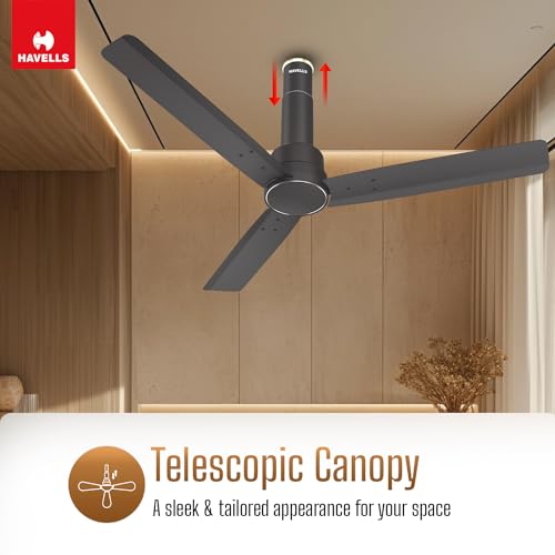 Havells 1200mm Elio BLDC Ceiling Fan | Remote Controlled, High Air Delivery Fan | 5 Star Rated, Upto 60% Energy Saving, 2+1* Year Warranty | (Pack of 1, Smoke Brown) - Image 3