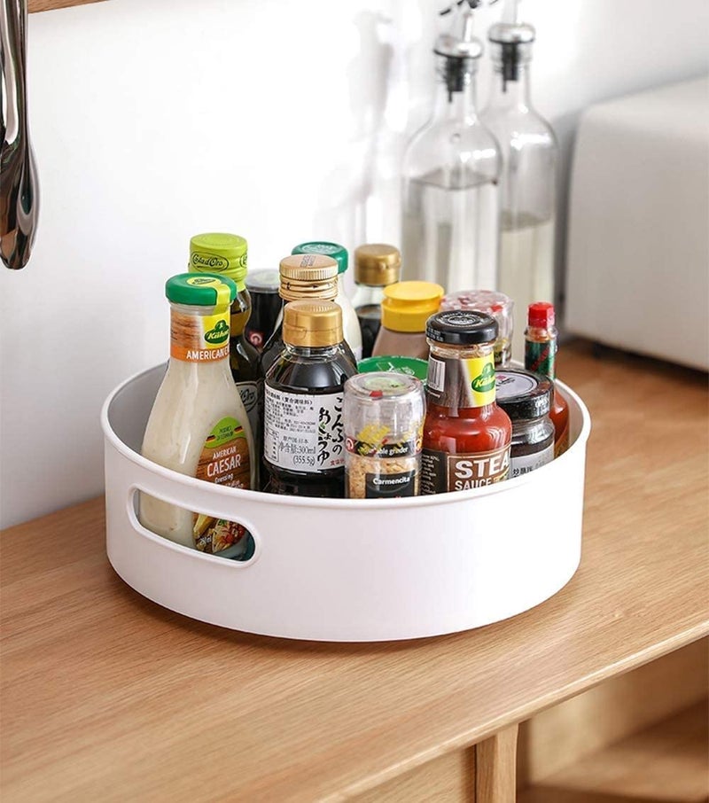 KEXES MultiPurpose 360 Rotating Kitchen Organizer Tray Lazy Susan Rack Kitchen Storage Revolving Tray Cosmetic Organizer Rotating Tray Lazy Susan for Kitchen Spice Box Organizer - Image 1