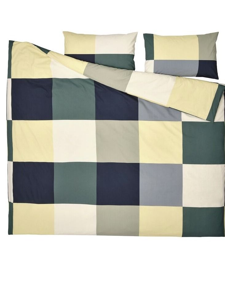 Duvet Cover And 2 Pillowcases Multicolour 240x220 And 50x80 Cm