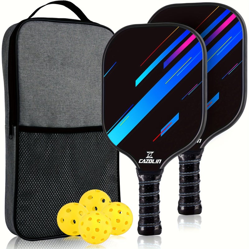 Carbon Fiber Pickleball Paddle Set 2 Rackets 4 Balls 1 Bag - Image 5