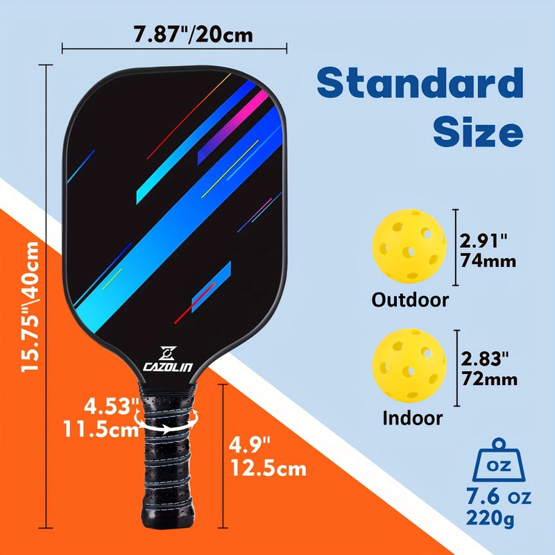 Carbon Fiber Pickleball Paddle Set 2 Rackets 4 Balls 1 Bag - Image 2