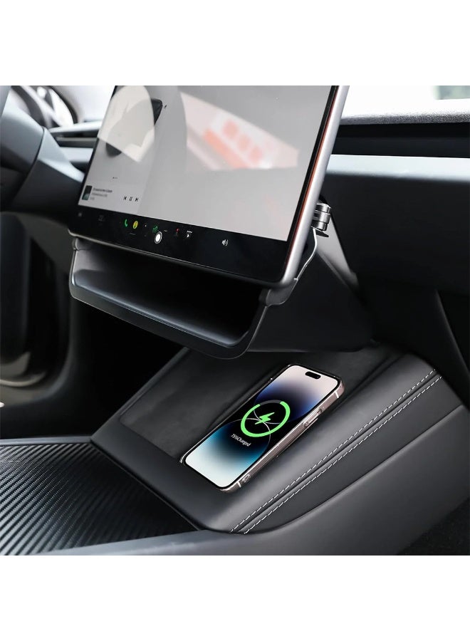 HPS Center Console Organizer for Tesla Model Y Model 3, Under Central Control Screen Storage Box for Model Y Model 3  - Image 5