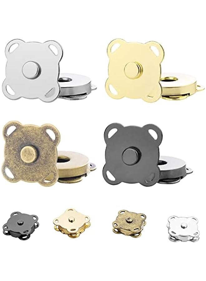 Magnetic Snaps Buttons for Purses Magnetic Closures for Purses Bags Clothes Handbags,Magnetic Purse Closure Fasteners,Sewing on Magnetic Snaps for DIY Craft (15mm) (24pcs Mix) - Image 1