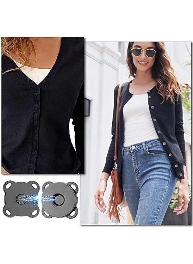 Magnetic Snaps Buttons for Purses Magnetic Closures for Purses Bags Clothes Handbags,Magnetic Purse Closure Fasteners,Sewing on Magnetic Snaps for DIY Craft (15mm) (24pcs Mix) - Image 4