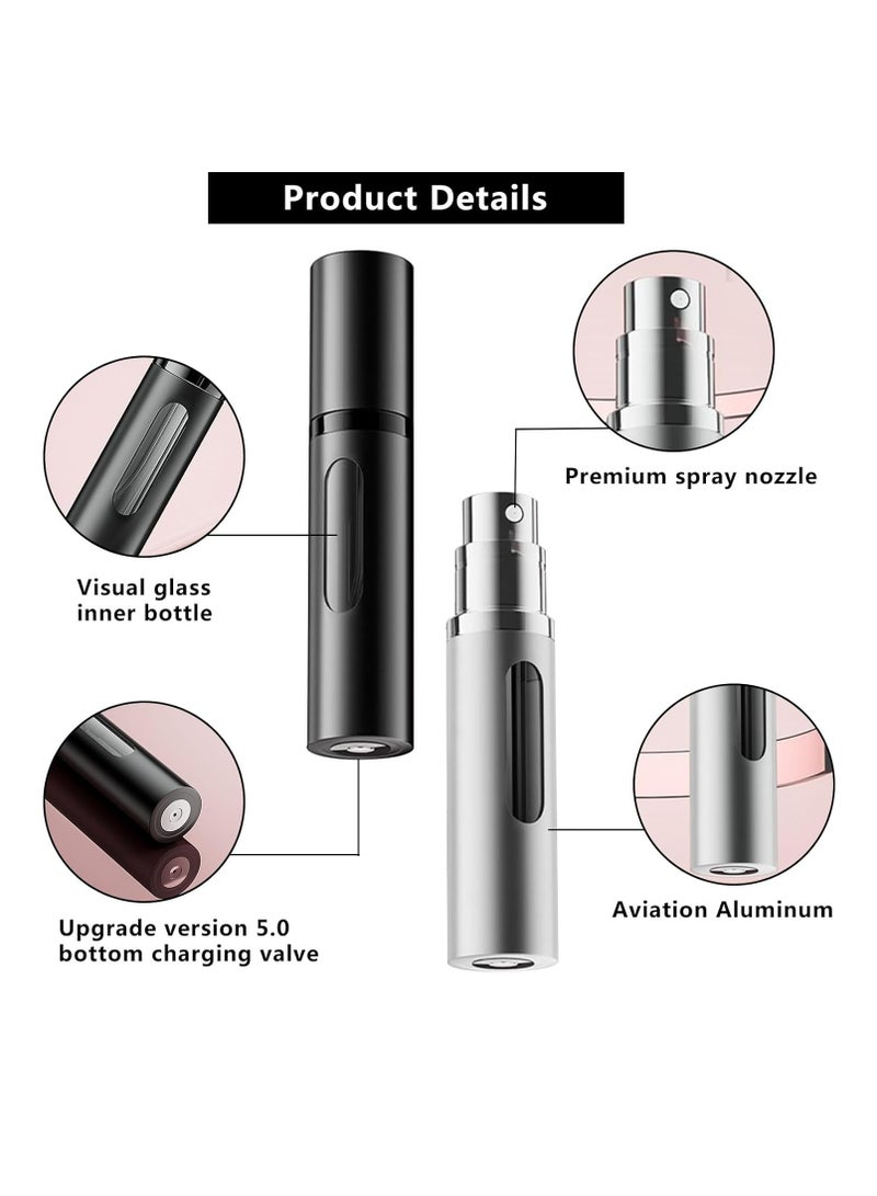 أوزيغالور 8 مل رذاذ العطر قابلة للإعادة الملء، زجاجة عطر صغيرة فارغة رذاذ زجاجة العطر (أسود)  - Image 3