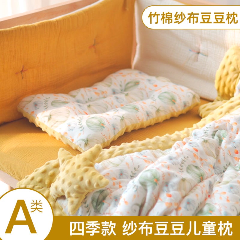 Children'S Pillow Bamboo Cotton Small Pillow Baby Pillow Bean Velvet Children'S Pillow Baby Kindergarten Pillow Nap Pillow - Image 4