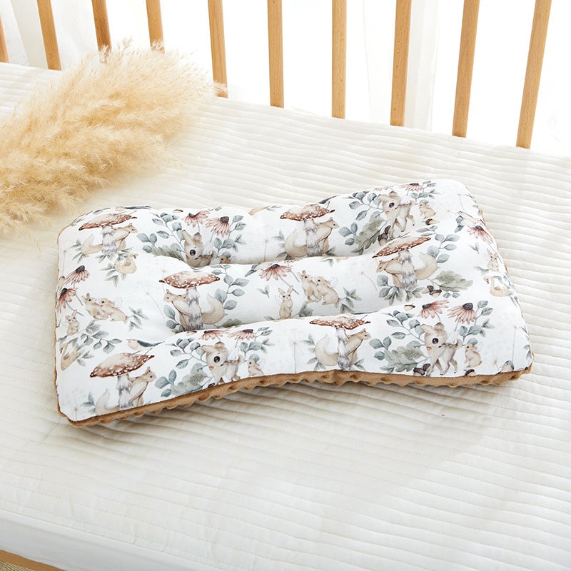 Children'S Pillow Bamboo Cotton Small Pillow Baby Pillow Bean Velvet Children'S Pillow Baby Kindergarten Pillow Nap Pillow - Image 1