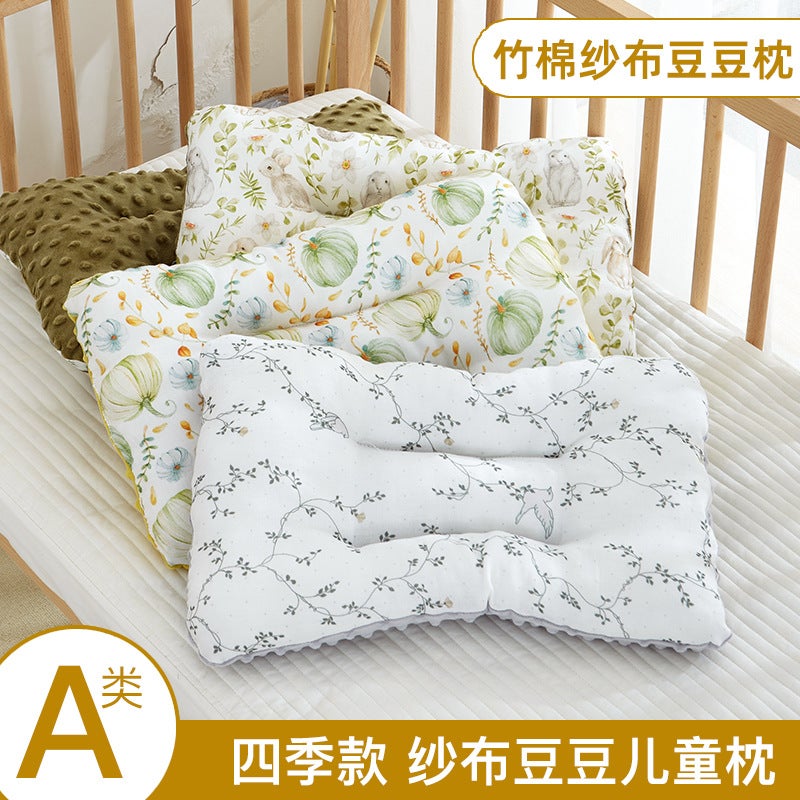 Children'S Pillow Bamboo Cotton Small Pillow Baby Pillow Bean Velvet Children'S Pillow Baby Kindergarten Pillow Nap Pillow - Image 3