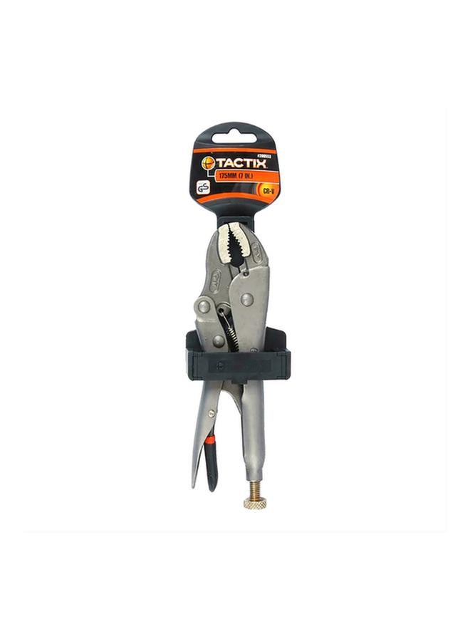 Tactix Chrome-Vanadium Steel Curve Jaw Locking Plier with Control Lock Silver 7inch - Image 3