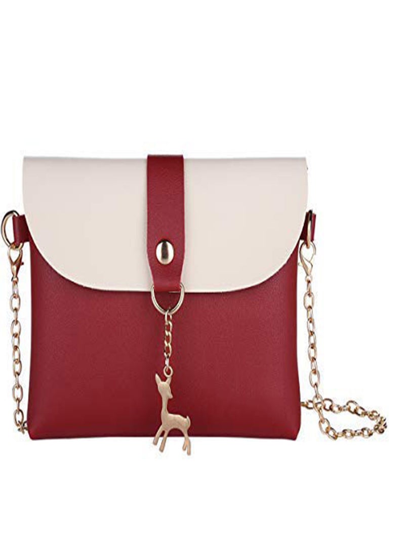 KASTWAVE Small Crossbody Purse With Pendant PU Leather Cross Body Shoulder Bag Phone Purse Handbags for Girls Gifts for Teenage Girls Mini Crossbody Bags Chain Handbag Shoulder Bag - Image 1