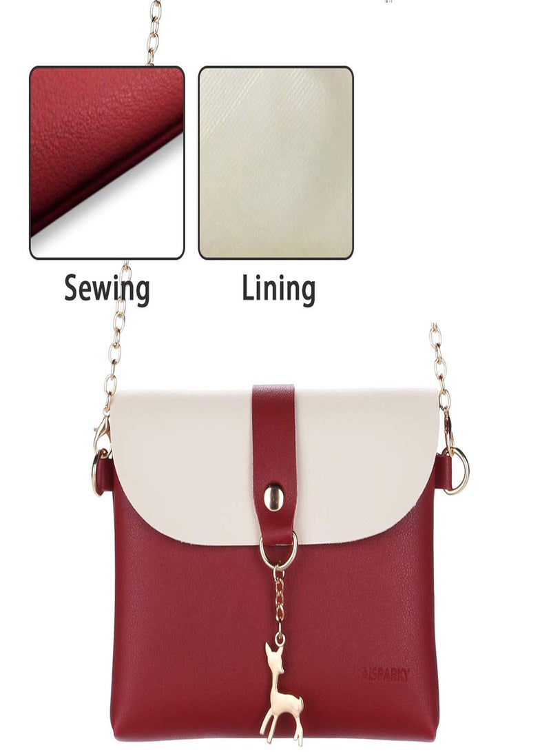 KASTWAVE Small Crossbody Purse With Pendant PU Leather Cross Body Shoulder Bag Phone Purse Handbags for Girls Gifts for Teenage Girls Mini Crossbody Bags Chain Handbag Shoulder Bag - Image 4