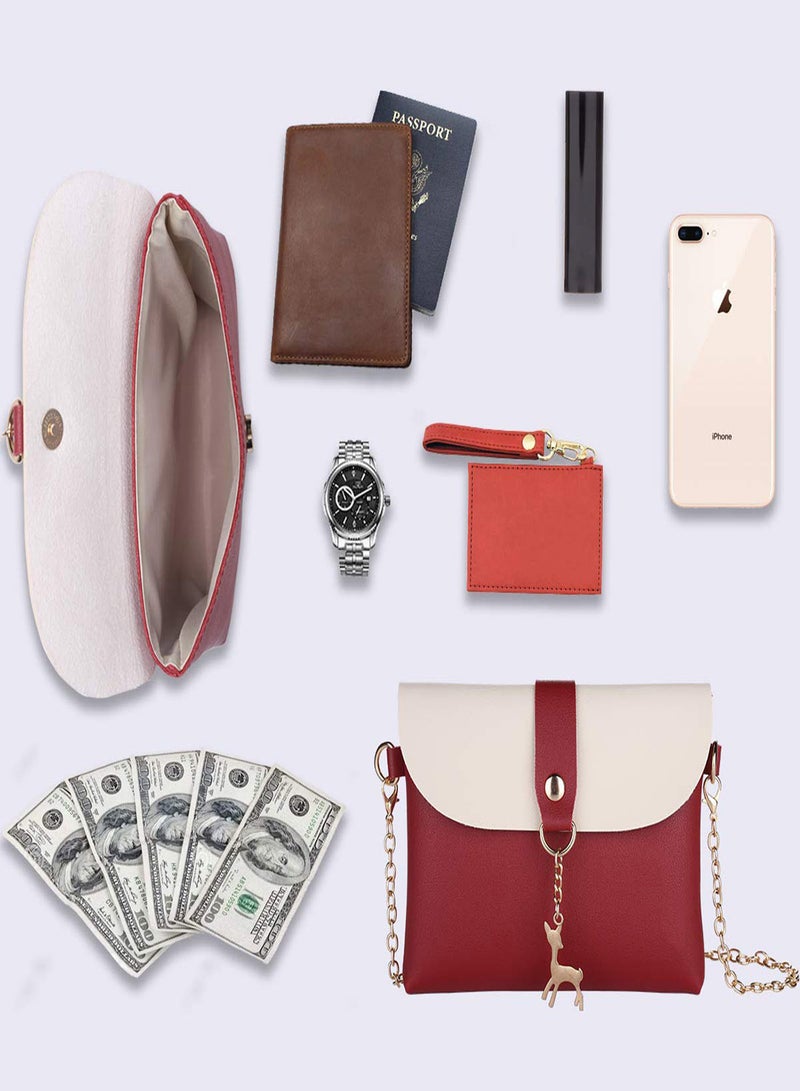 KASTWAVE Small Crossbody Purse With Pendant PU Leather Cross Body Shoulder Bag Phone Purse Handbags for Girls Gifts for Teenage Girls Mini Crossbody Bags Chain Handbag Shoulder Bag - Image 5