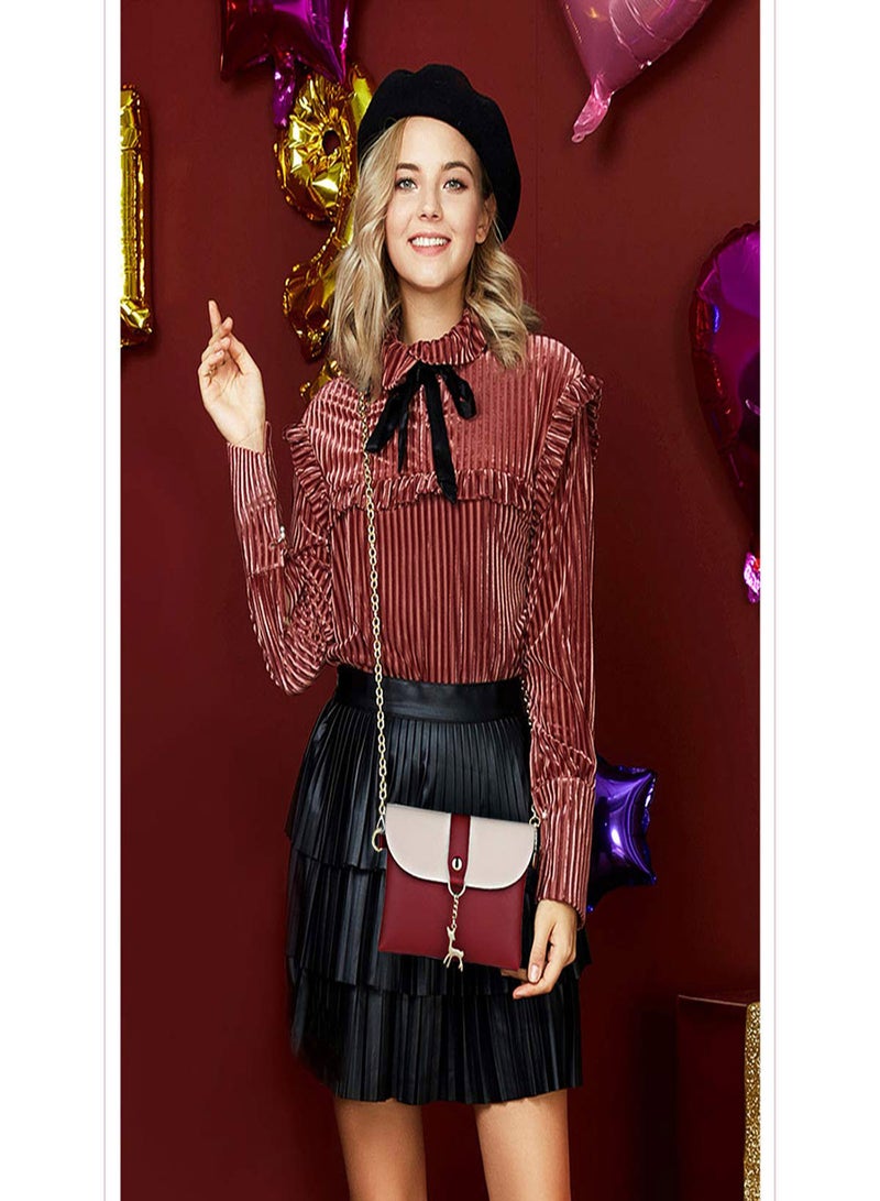 KASTWAVE Small Crossbody Purse With Pendant PU Leather Cross Body Shoulder Bag Phone Purse Handbags for Girls Gifts for Teenage Girls Mini Crossbody Bags Chain Handbag Shoulder Bag - Image 2
