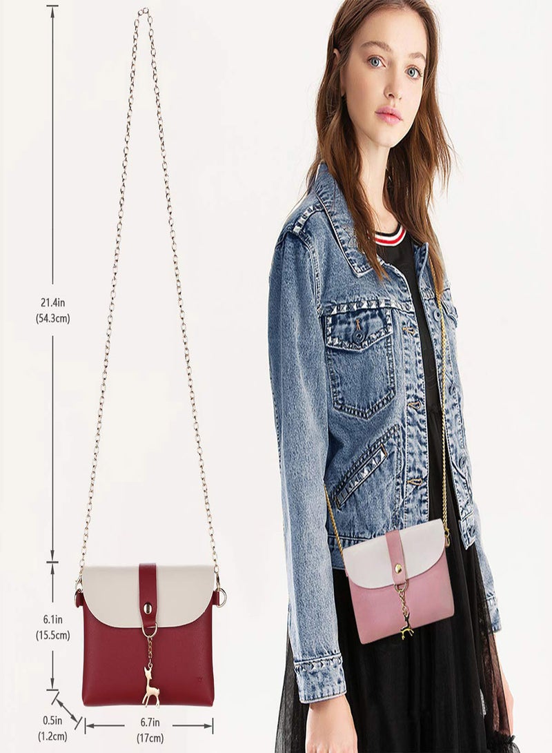 KASTWAVE Small Crossbody Purse With Pendant PU Leather Cross Body Shoulder Bag Phone Purse Handbags for Girls Gifts for Teenage Girls Mini Crossbody Bags Chain Handbag Shoulder Bag - Image 3