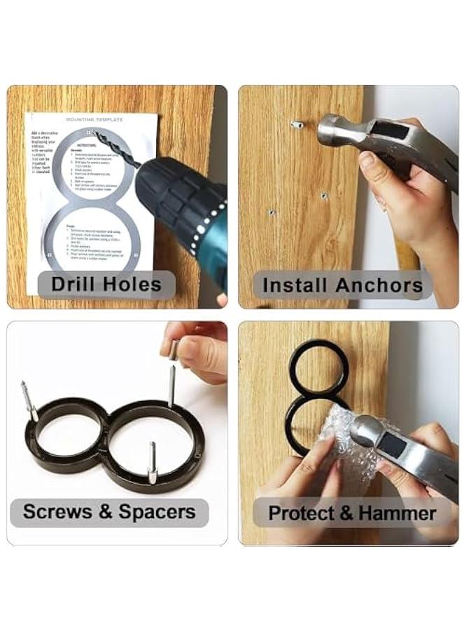 هوكور Portalov 5 Inch Black House Numbers -3D Modern Floating Metal Address Letter For Houses,Rust Proof Zinc Alloy,Easy To Install,High Gloss,Letter A - Image 2