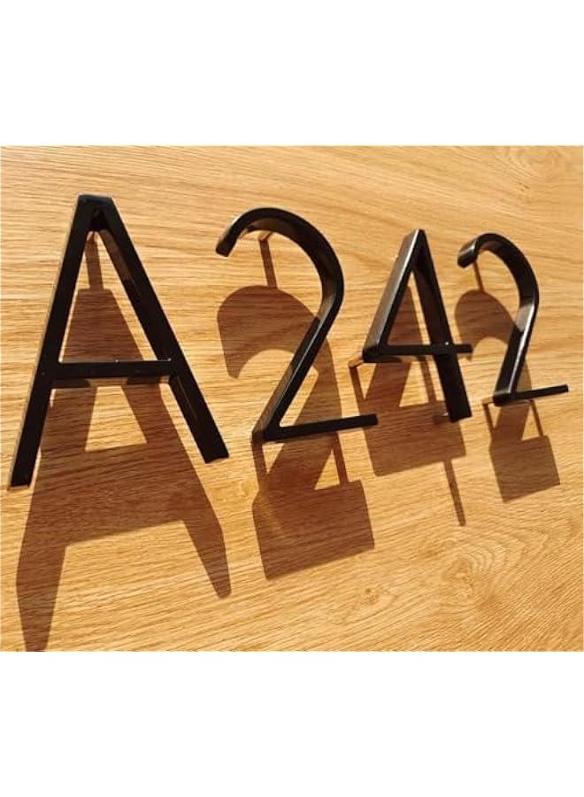 هوكور Portalov 5 Inch Black House Numbers -3D Modern Floating Metal Address Letter For Houses,Rust Proof Zinc Alloy,Easy To Install,High Gloss,Letter A - Image 4