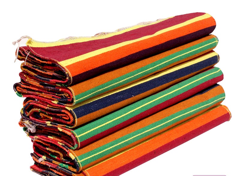 Mandhania Pure Cotton Multicolour Strips Dining Carpet (1.5 x 9.5 ft ) - Pack of 4 - Image 1
