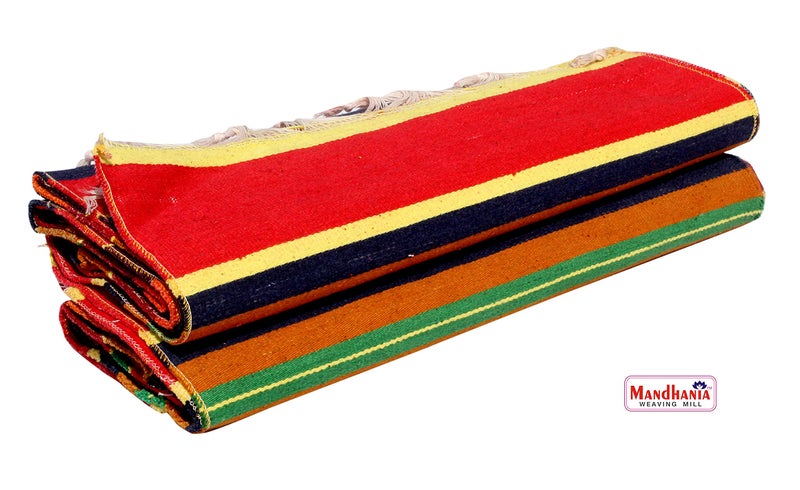 Mandhania Pure Cotton Multicolour Strips Dining Carpet (1.5 x 9.5 ft ) - Pack of 4 - Image 4