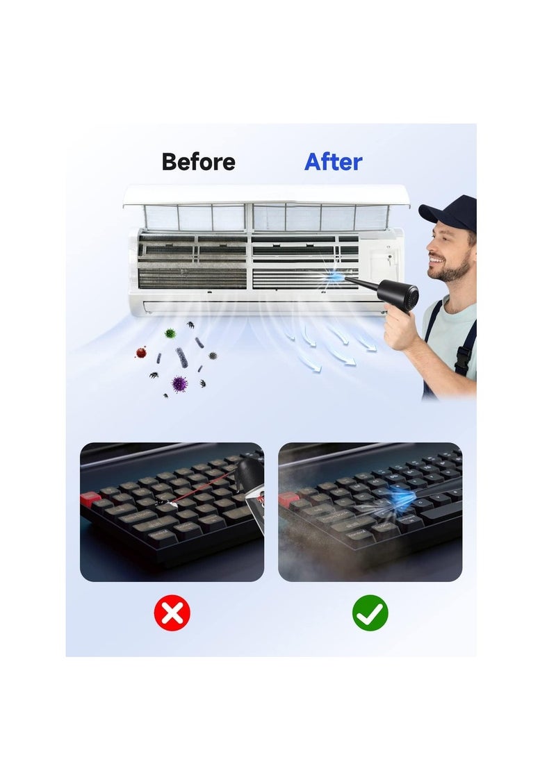 Compressed Air Duster 3-Gear To 51000RPM Electric Air Duster Portable Air Blower With LED Light 6000mAhRechargeable Cordless Air Duster For Computer Keyboard - Image 2