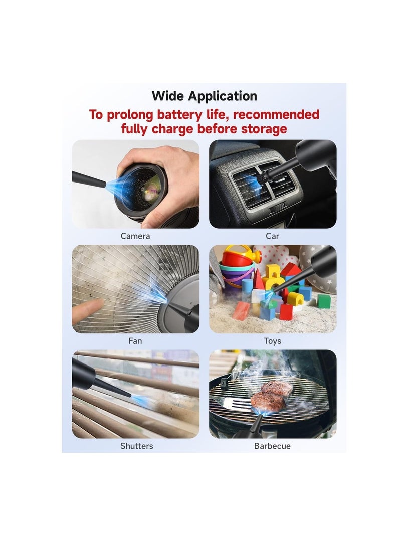 Compressed Air Duster 3-Gear To 51000RPM Electric Air Duster Portable Air Blower With LED Light 6000mAhRechargeable Cordless Air Duster For Computer Keyboard - Image 3